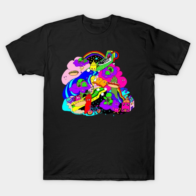 Turtle in the Clouds T-Shirt by Sandy Mitsuko Art